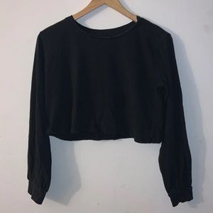 F21 cropped black long sleeve